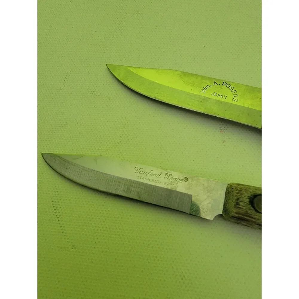 Lot Of 3 Kitchen Knives 1 Hanford Forge And 2‎ WM Roger's Stainless Japan